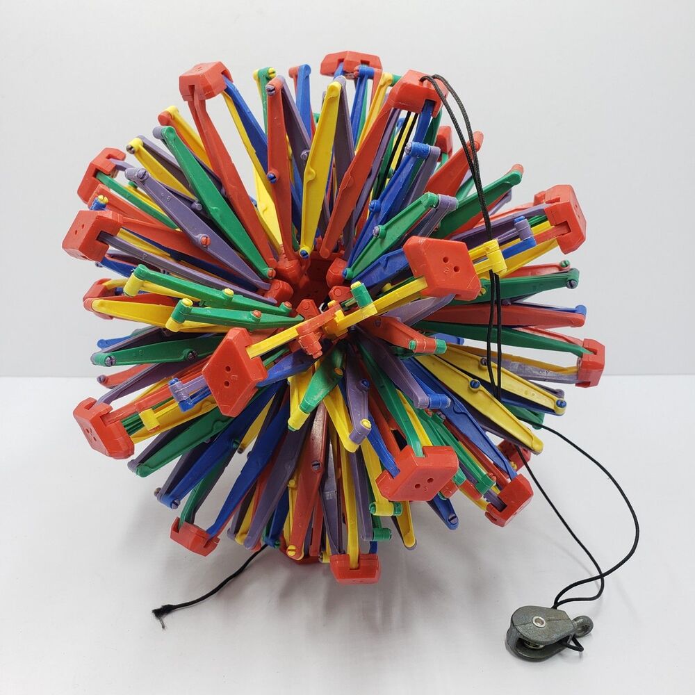Vintage Original Hoberman Mega Sphere Giant Expanding Ball Attached Pulley Toy
